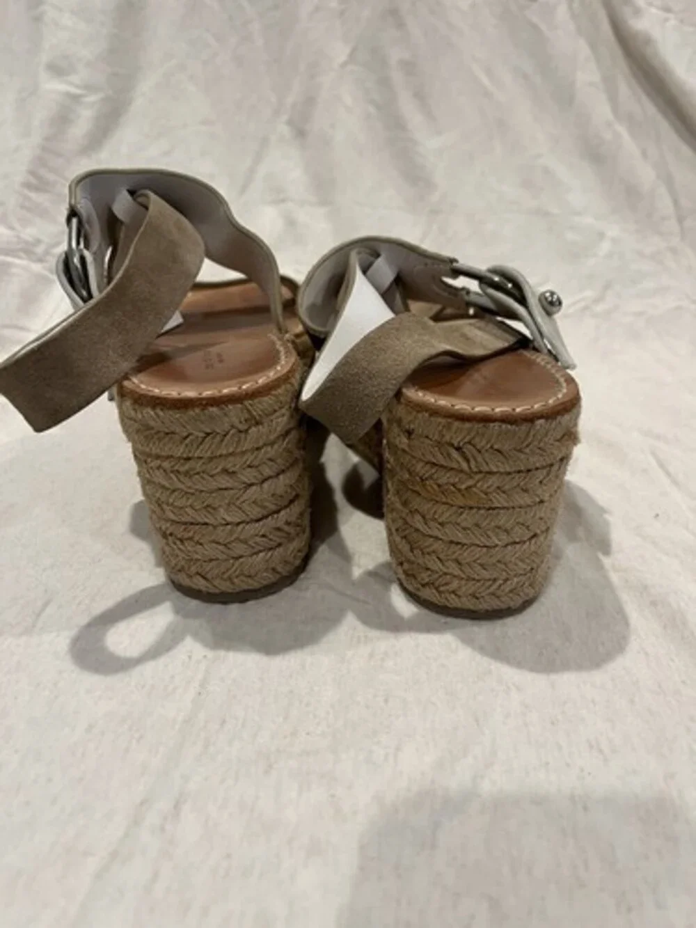 rag & bone Taupe Suede Leather August Espadrille Sandals Womens 38.5